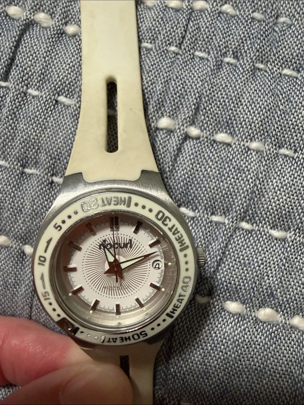 Rip Curl White Silicone Sport Watch with Silver-Tone Case